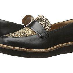 Incaltaminte Femei Clarks Glick Avalee Black LeatherPrinted Haircalf