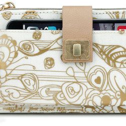 Sakroots Artist Circle Large Smartphone Crossbody Gold Songbird