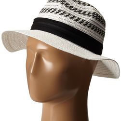 Vince Camuto Striped Fedora Hat White