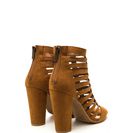 Incaltaminte Femei CheapChic Tell Me More Faux Suede Caged Heels Cognac