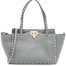 Valentino Garavani Small Rockstud Shopping Bag LIGHT STONE