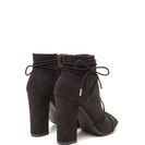 Incaltaminte Femei CheapChic Easy Strut Lace-up Faux Suede Booties Black