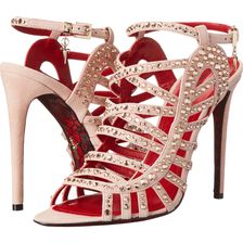 Cesare Paciotti Jeweled Strappy Sandal Light Pink Suede