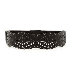 Accesorii Femei Betsey Johnson Perforated Elastic Waist Belt BLACK
