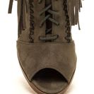 Incaltaminte Femei CheapChic Fancy Fringe Chunky Lace-up Booties Olive