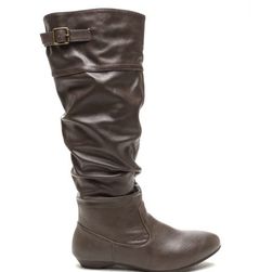 Incaltaminte Femei CheapChic Strap \'em Up Slouchy Knee-high Boots Taupe