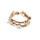 Bijuterii Femei GUESS Gold-Tone and Faux-Leather Friendship Bracelet camel