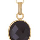 Bijuterii Femei Savvy Cie 18K Gold Vermeil Oval Onyx Pendant Necklace Stud Earrings Set BLACK