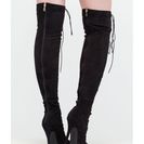 Incaltaminte Femei CheapChic Revamp Faux Suede Over-the-knee Boots Black
