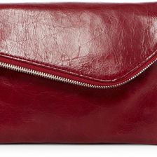 Hobo Daria Convertible Leather Clutch Crossbody DARK RED