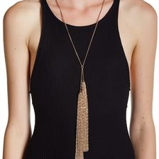Natasha Accessories Tassel Pendant Necklace GOLD