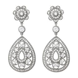 Nina Raaja Earrings Palladium/CZ