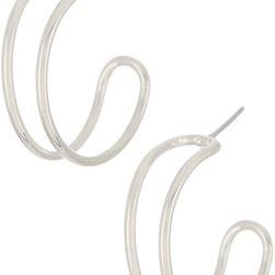 Marc by Marc Jacobs Locked In Orbit Hoop Earrings ARGENTO