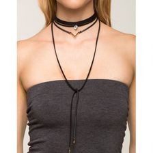 Bijuterii Femei CheapChic Rs Choker And V Wrap 2pc Choker Set Black