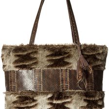 Steven Aspin Faux Fur Tote Taupe