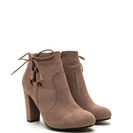 Incaltaminte Femei CheapChic Head To Toe Lace-up Chunky Booties Lttaupe