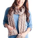 Accesorii Femei MUK LUKS Braided Cable Scarf Taupe