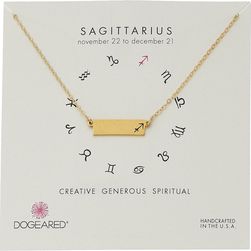 Dogeared Sagittarius Zodiac Bar Necklace Gold Dipped