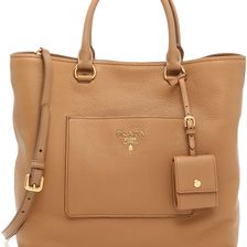 Prada Calfskin Shopping Bag CARAMEL