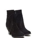 Incaltaminte Femei CheapChic Fringe Value Faux Suede Booties Black