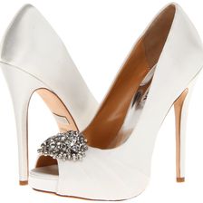 Badgley Mischka Pettal White Satin