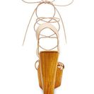 Incaltaminte Femei Steve Madden Sun-Set Wedge Sandal NUDE LEA