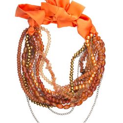 Colier portocaliu, din agate, By Sonja