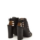 Incaltaminte Femei CheapChic Lined Up Faux Leather Chunky Heels Black