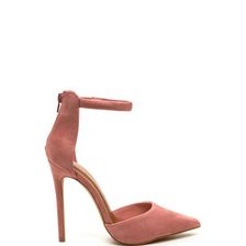 Incaltaminte Femei CheapChic Socialite Style Faux Suede Pointy Heels Blush