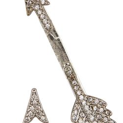 Free Press Mismatched Pave Arrow Cuff Earrings CLEAR-RHODIUM