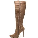 Incaltaminte Femei CheapChic Quilted Wonder Faux Leather Boots Taupe