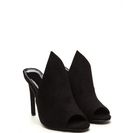 Incaltaminte Femei CheapChic To The Point Faux Suede Mule Heels Black