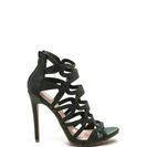 Incaltaminte Femei CheapChic Confidence Boost Faux Nubuck Caged Heels Olive