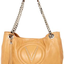 Valentino By Mario Valentino Verra Leather Shoulder Bag ALMOND