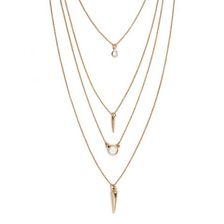 Bijuterii Femei Forever21 Layered Faux Gem Charm Necklace Goldmulti