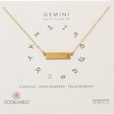 Dogeared Gemini Zodiac Bar Necklace Gold Dipped
