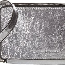 French Connection Amy Crossbody Silver Crinkle PU