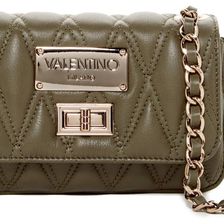 Valentino By Mario Valentino Noelle Leather Diamond Quilt Sauvage Crossbody ARMY GREEN