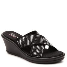 Incaltaminte Femei SKECHERS Cali Rumblers Metal Mama Wedge Sandal Black