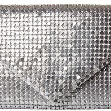 Jessica McClintock Grace Mesh Envelope Clutch Silver