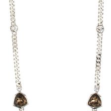 Givenchy Shield Crystal Station Necklace IM RHOD-GREIGE-CRY