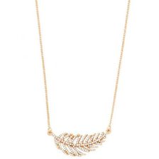 Bijuterii Femei Forever21 Rhinestone Leaf Necklace Goldclear