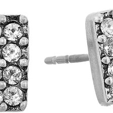 Marc Jacobs Sparkle Crystal Square Studs Earrings Crystal/Antique Silver