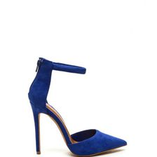 Incaltaminte Femei CheapChic Socialite Style Faux Suede Pointy Heels Blue