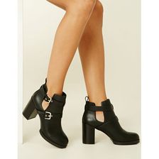 Incaltaminte Femei Forever21 Faux Leather Ankle Booties Black