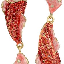Betsey Johnson Critters Pave Fish Non-Matching Earrings Coral
