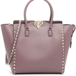 Valentino Garavani Rockstud Double Handle Bag DARK MAUVE