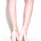 Incaltaminte Femei CheapChic My Feet Are Tied Lace-up Chunky Pumps Nude