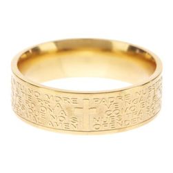 Bijuterii Femei Savvy Cie 14K Yellow Gold Plated Stainless Steel Lords Prayer Band Ring yellow