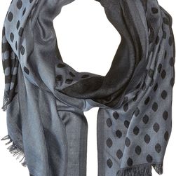 Vera Bradley Two-Tone Scarf Ikat Diamonds Black